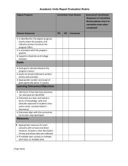 Goals Learning Outcomes/Objectives Measures