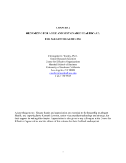 Sustainability Interview * Developing a Case Study