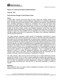 Post lnterview Change in Joint Venture Team