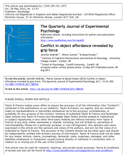 The Quarterly Journal of Experimental Psychology Conflict in object