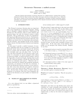 Recurrence Theorems: a unified account - Philsci