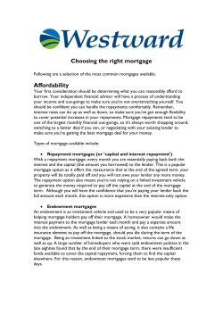 Choosing the right mortgage