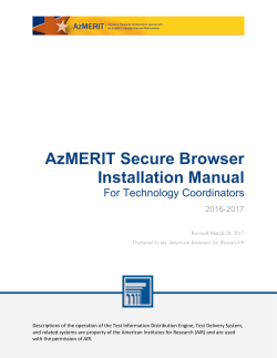 AzMERIT Secure Browser Installation Manual For