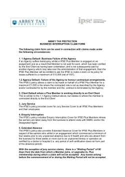 Business Interruption Claim Form