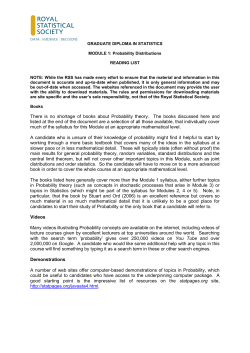 MODULE 1: Probability Distributions