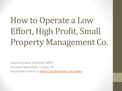 How to Operate a Low Effort, High Profit, Small