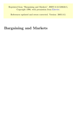 Bargaining and Markets