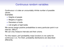 Continuous random variables