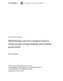 Minimizing costs for transport buyers using integer programming
