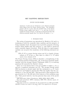 SET MAPPING REFLECTION 1. Introduction The notion of