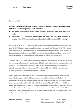 Roche announces positive interim results for emicizumab in phase
