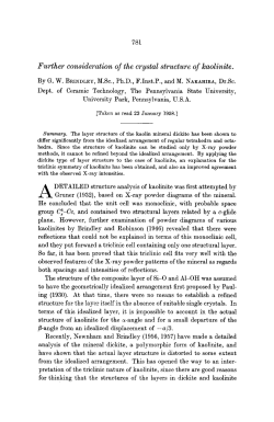 Further consideration of the crystal structure of kaolinite.