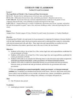 The Legal Roles of Florida`s City, County and State Governments
