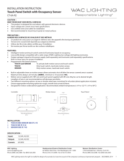 INSTALLATION INSTRUCTION Touch Panel Switch