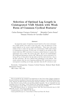 Selection of Optimal Lag Length in Cointegrated VAR Models with