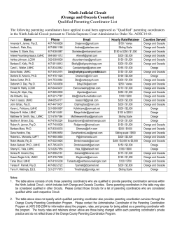 Parenting Coordinator List. - Ninth Judicial Circuit Court of Florida