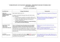 world rugby law changes / editorial amendments rugby netherlands