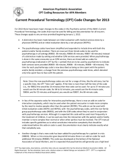 (CPT) Code Changes for 2013