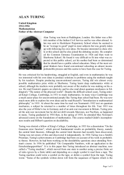 Alan Mathison Turing