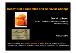 JRC at AAAS 2013: Behavioral Economics and Behavior Change
