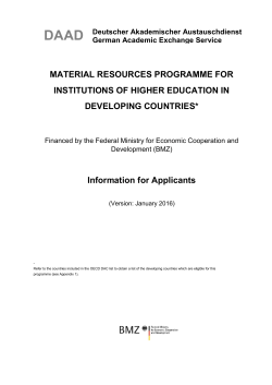 MATERIAL RESOURCES PROGRAMME FOR