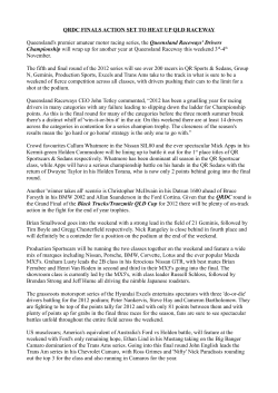 QRDC FINALS ACTION SET TO HEAT UP QLD RACEWAY