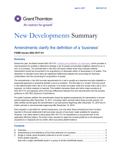 New Developments Summary
