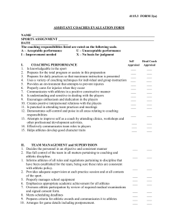 4115.3 FORM 2(a) ASSISTANT COACHES EVALUATION FORM
