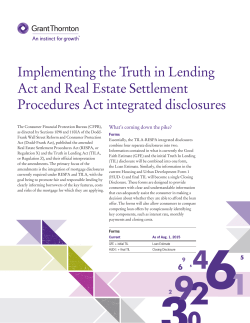Implementing the Truth in Lending Act and Real