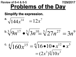 8-7 Powers and Roots of Negative Numbers