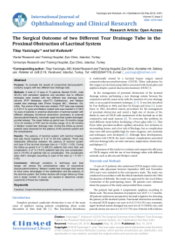 The Surgical Outcome of two Different Tear Drainage Tube in the