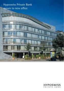 Hyposwiss Private Bank moves to new office