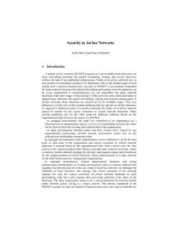 Security in Ad hoc Networks