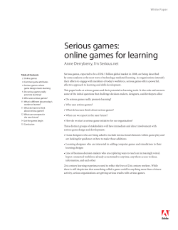 Serious games: online games for learning