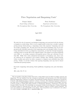 Price Negotiation and Bargaining Costs
