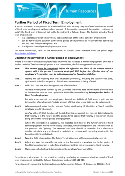 Further period of fixed term employment procedures