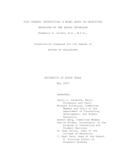 Play Therapy Instruction - UNT Digital Library