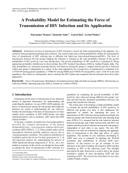 A Probability Model for Estimating the Force of Transmission of HIV