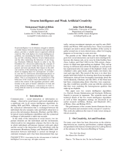 Swarm Intelligence and Weak Artificial Creativity