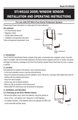 sti-ws102 door/window sensor installation and