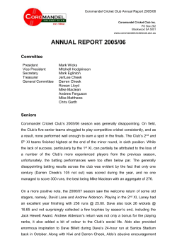 2005/06 - Coromandel Cricket Club