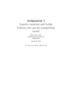 Assignment 1 Logistic equation and Lotka Volterra two species
