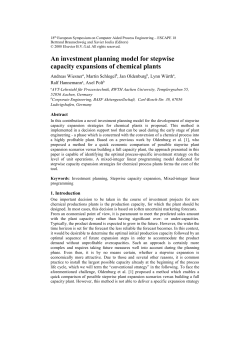 An Investment Planning Model for Stepwise Capacity Expansions of