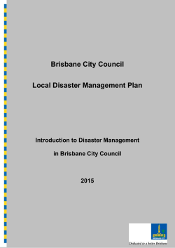Introduction to Disaster Management in Brisbane City Council