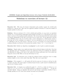 Solutions to exercises of lecture 12