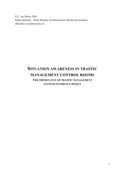 situation awareness in traffic management control rooms