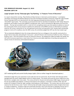 Large Synoptic Survey Telescope gets Top Ranking, &ldquo;a Treasure