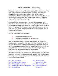 This set of presentations has been written as a - Chartwell