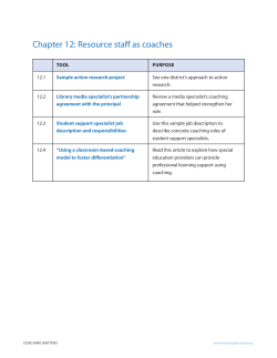 Chapter 12: resource staff as coaches