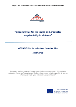 User manual - Voyage project